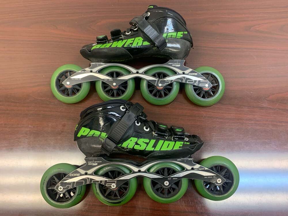 Powerslide C6 Core tripleX Speed Inline Skates Black/Green Size 8.5